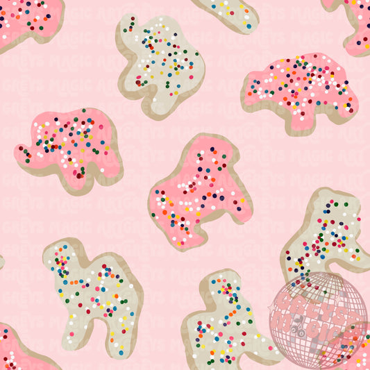 Pink Animal Crackers Seamless File