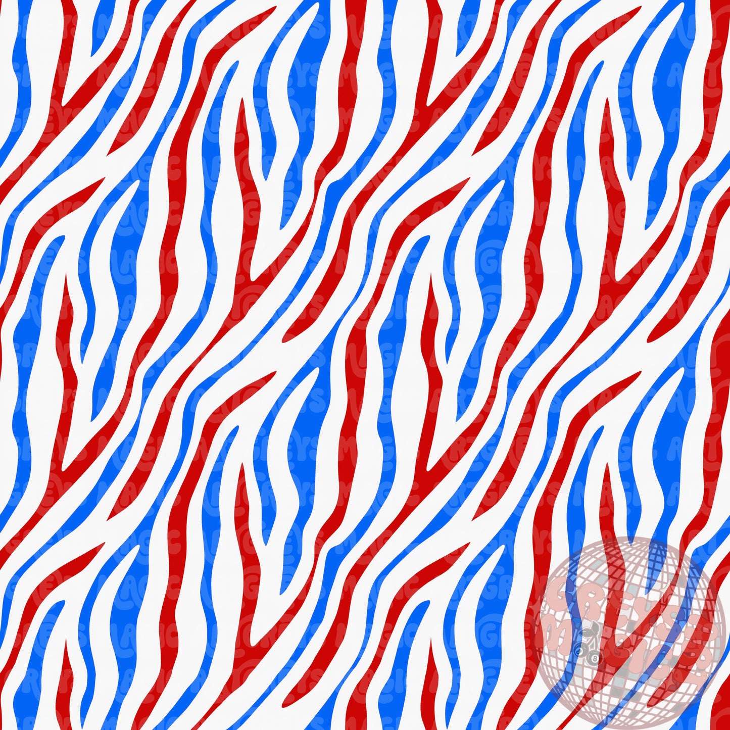 Red White And Blue Zebra Seamless File