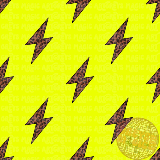Neon Yellow Cheetah Lightening Bolt Seamless File