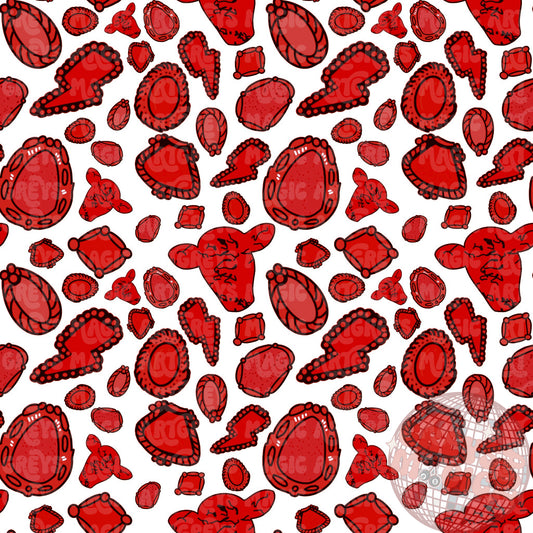 Bright Red Western Conchos Seamless File