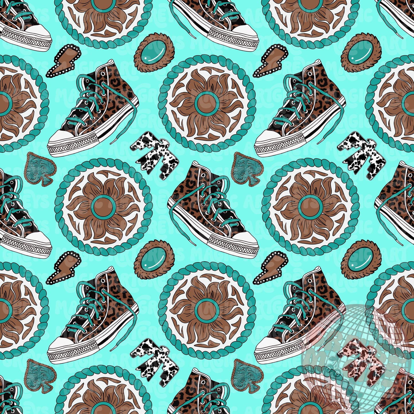 Cheetah Converse Western Conchos Seamless File