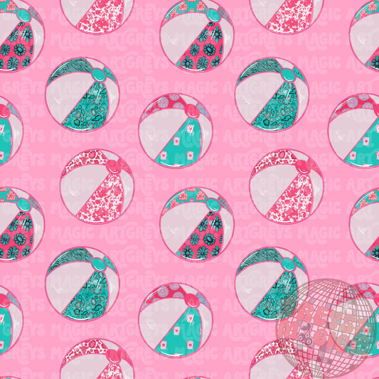 Girls Beach Ball Seamless File