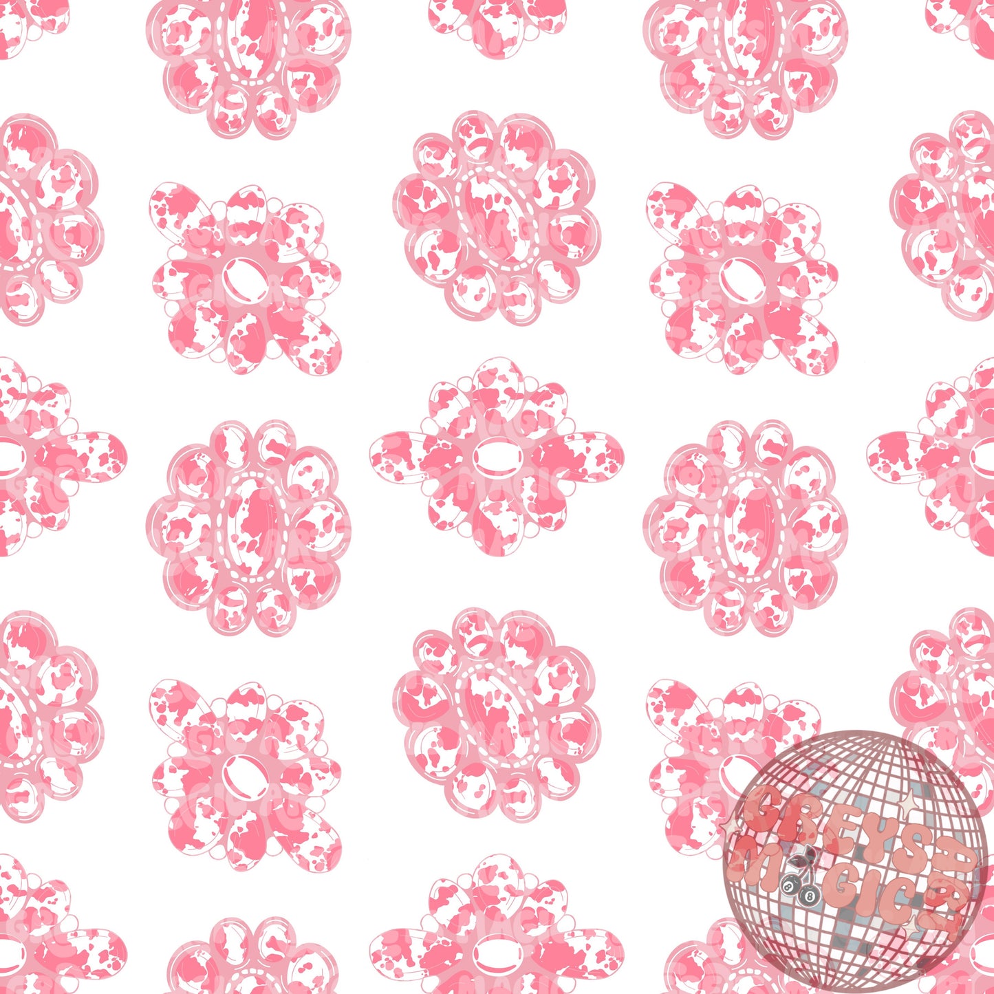 Pink Cowprint Conchos Seamless File