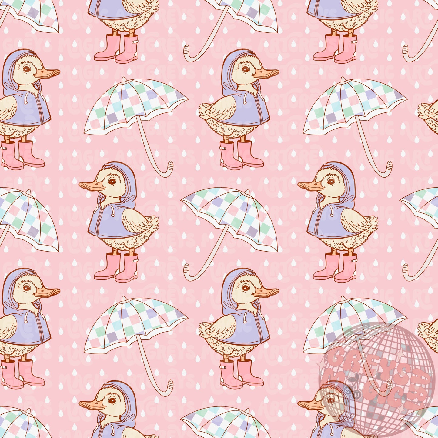 Girl Spring Duck Seamless File