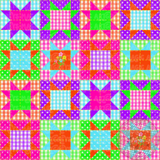 Neon Quilt Patch Seamless File