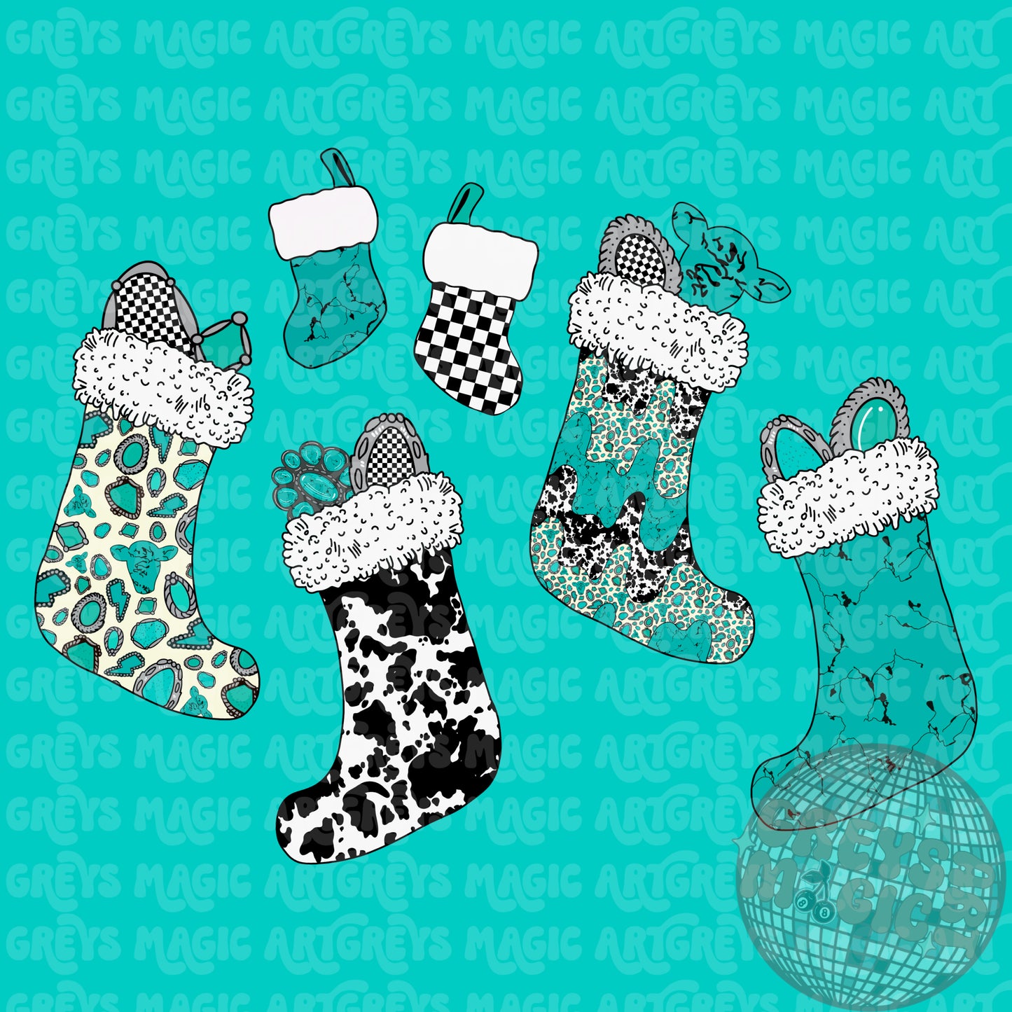 Christmas Stockings With Conchos PNG