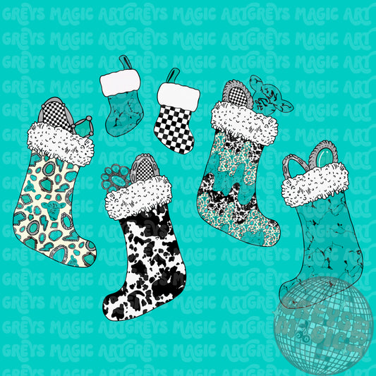 Christmas Stockings With Conchos PNG