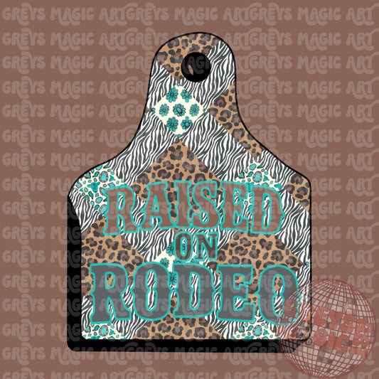 Raised On Rodeo Cowtag PNG