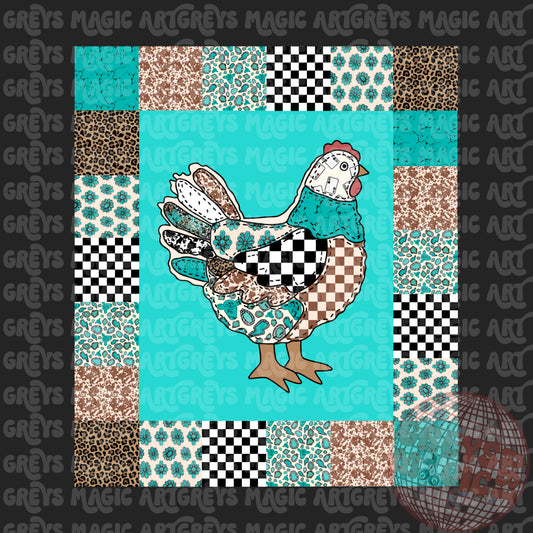 Western Granny Quilted Chicken PNG