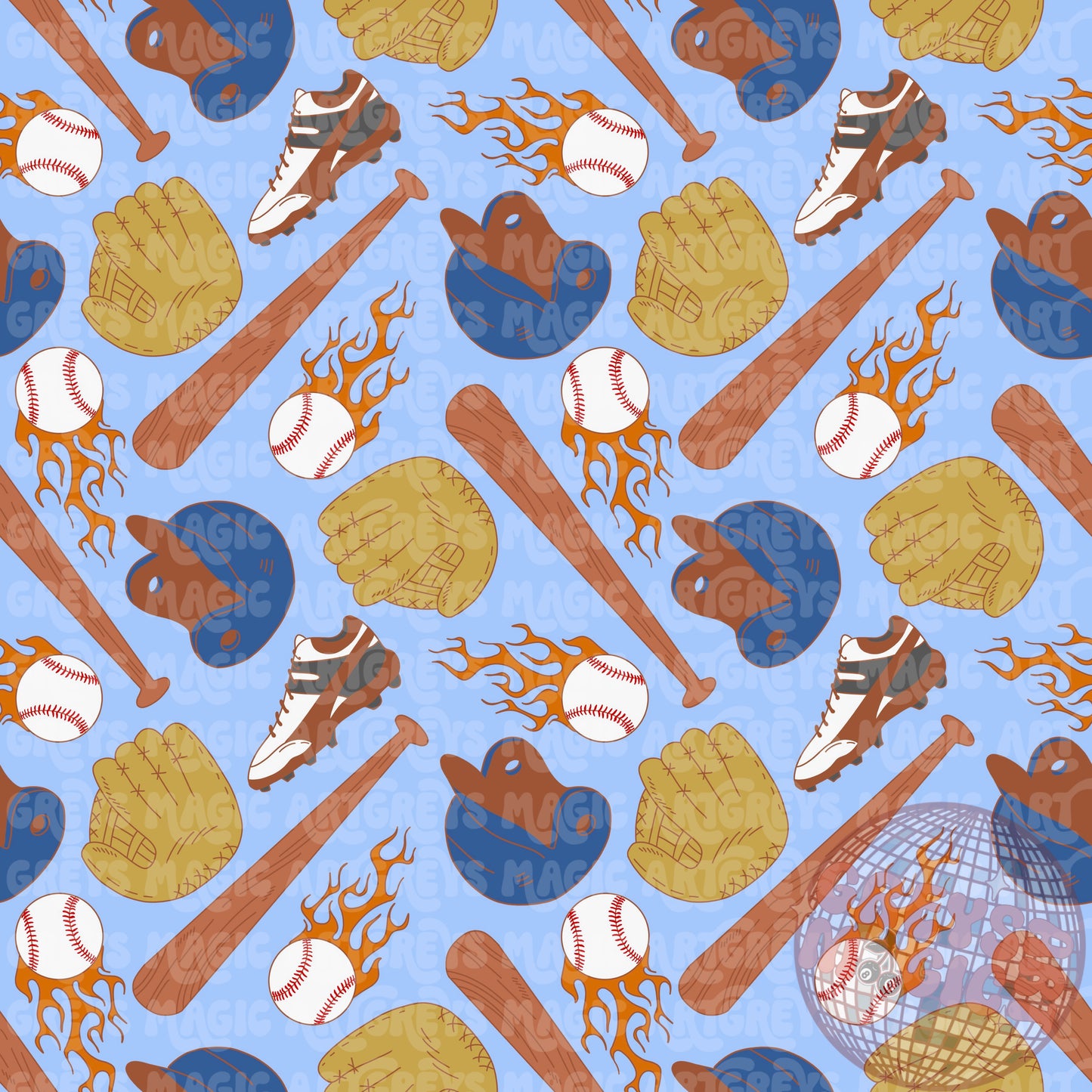 Blue Baseball Seamless File