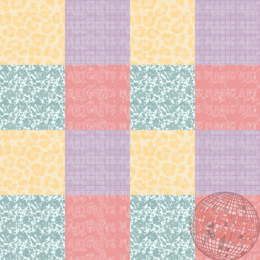 Spring Checkered Leopard Cowprint Marble Stone Seamless File