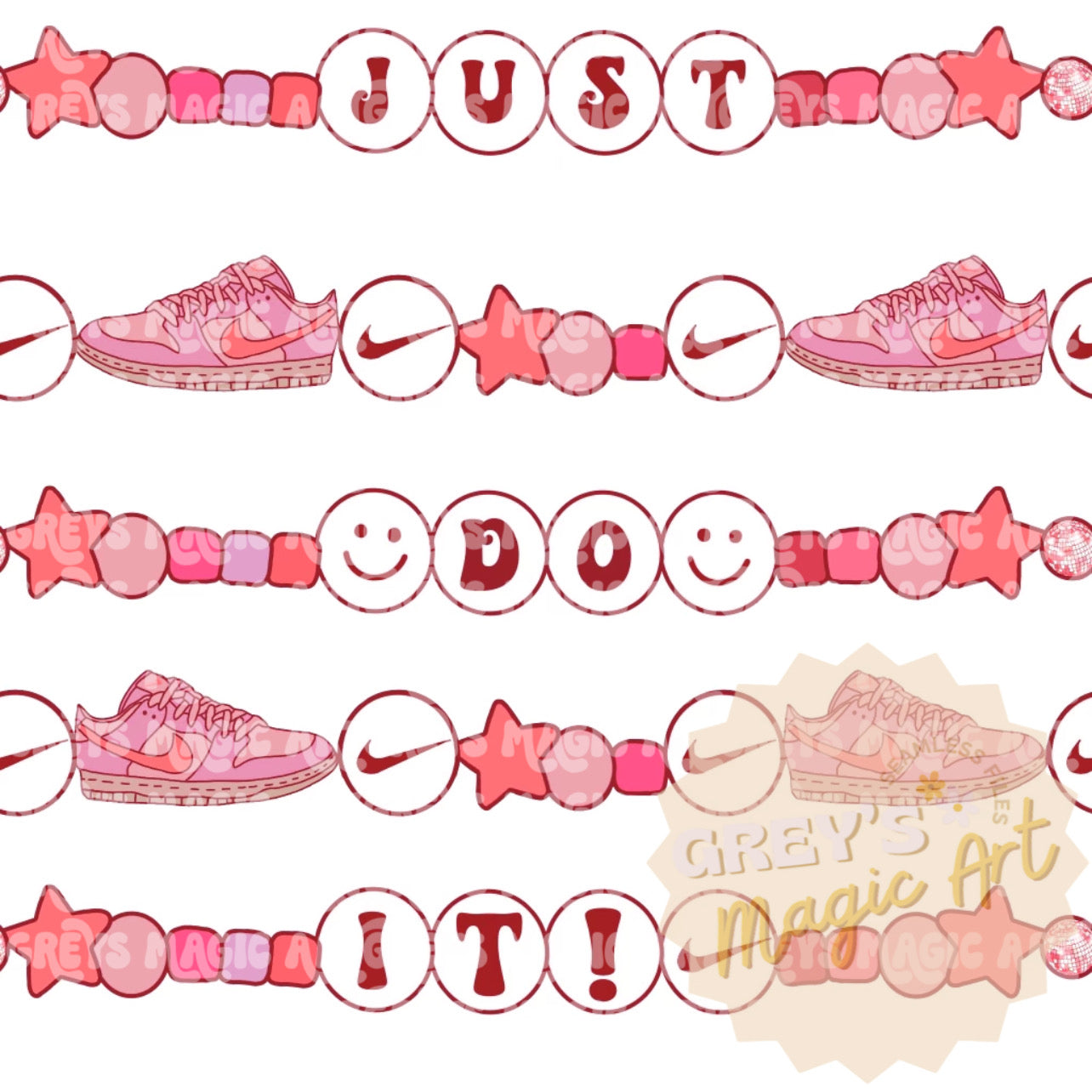 Triple pink shoe bracelets