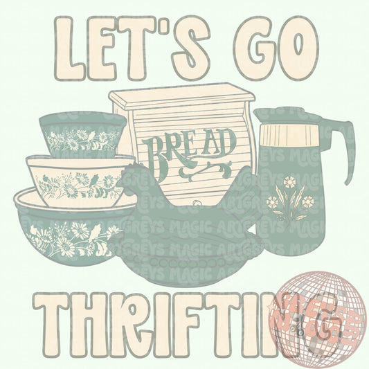 Sage Green Let’s Go Thrifting PNG