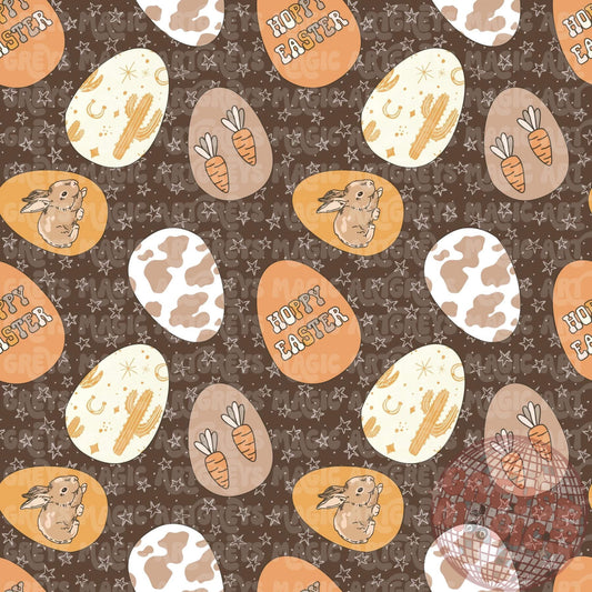 Hoppy Easter Western Eggs Seamless File