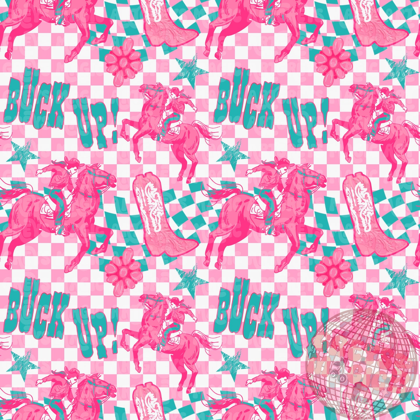 Girl Buck Up Pink Checkered Seamless File