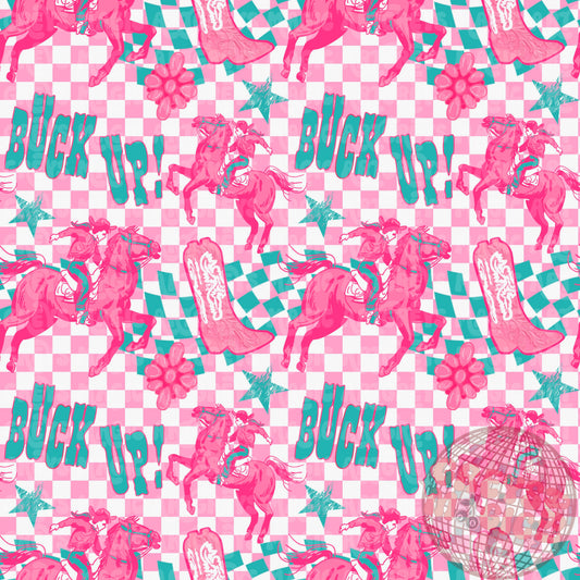 Girl Buck Up Pink Checkered Seamless File