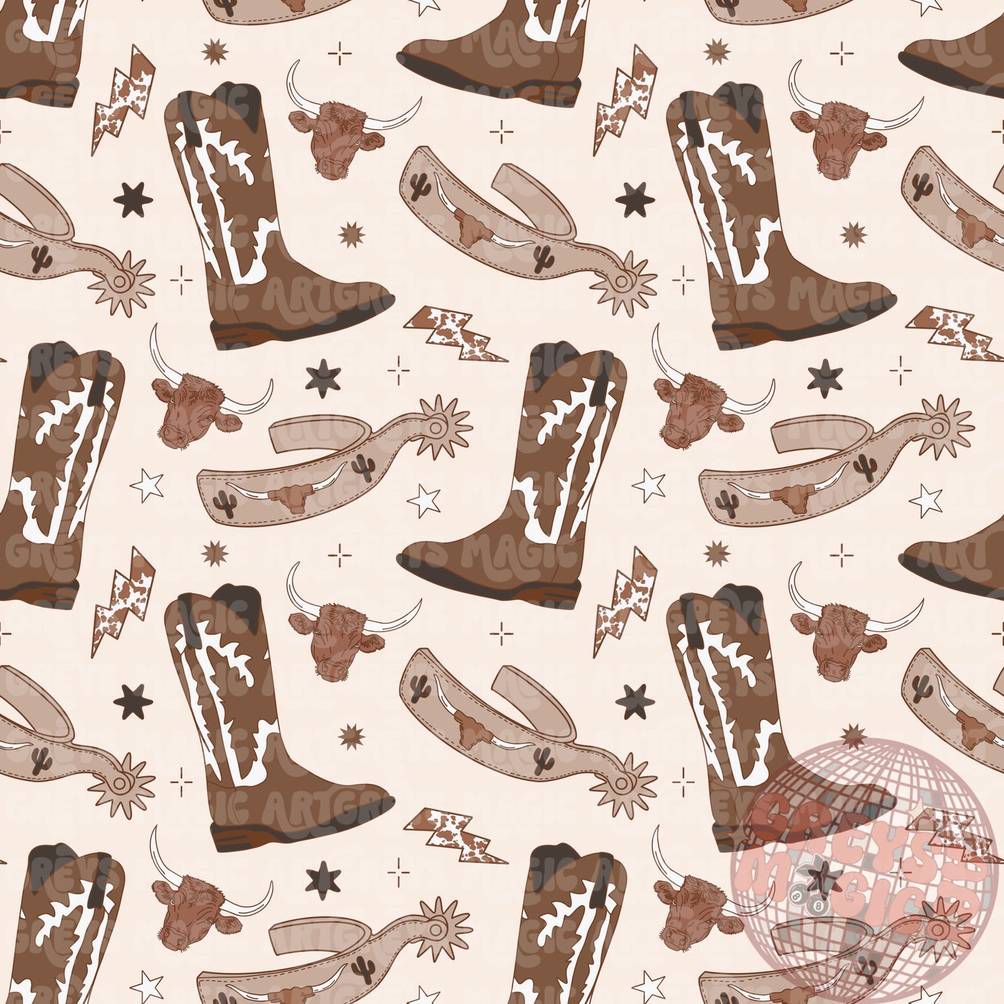 Cowboy Boots And Spurs Seamless File