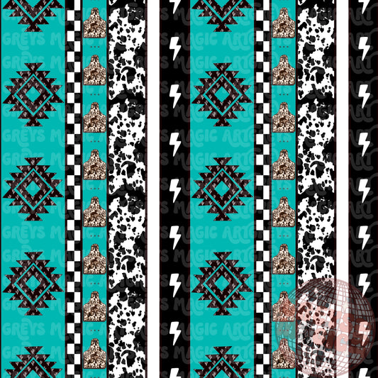 Aztec Cactus Lightening Bolts Brown Cowprint Checkered Stripes Seamless File