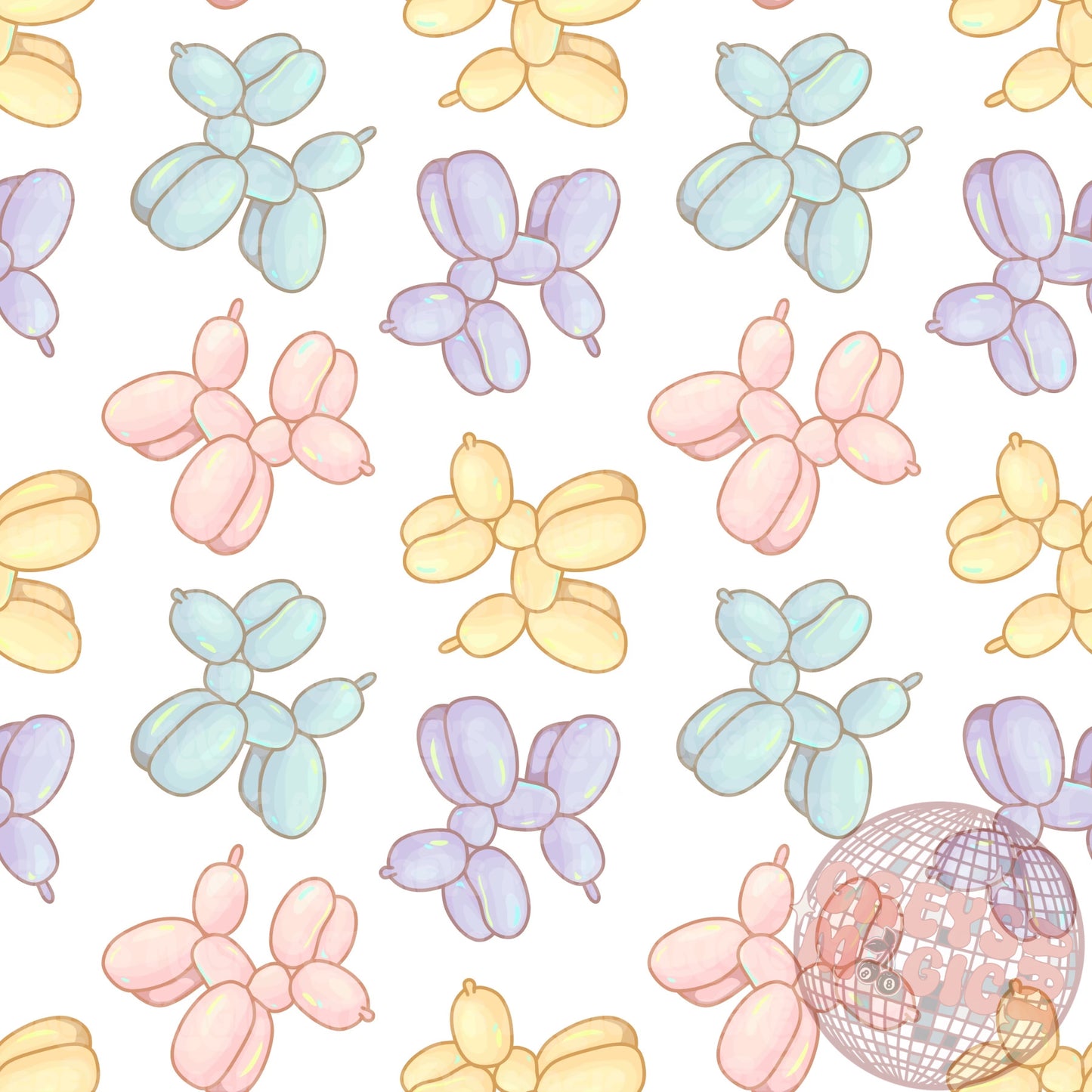 Pastel Balloon Dogs Seamless File