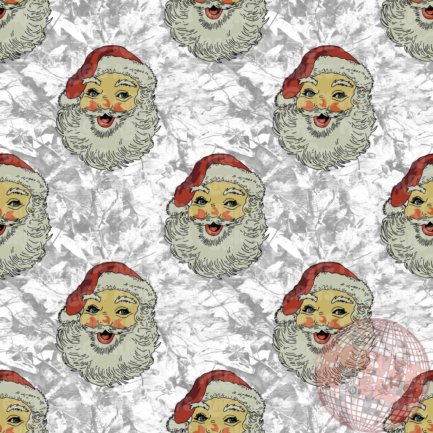 Grey Camo Vintage Santa Seamless File