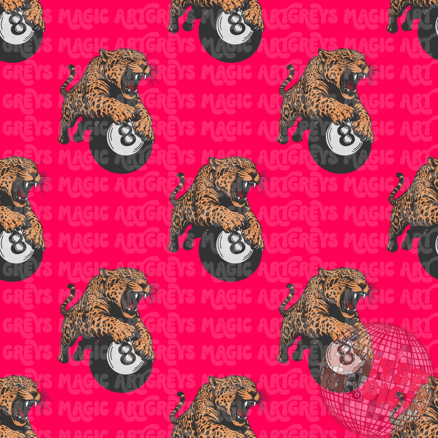 Hot Pink Retro Leopard 8ball Seamless File