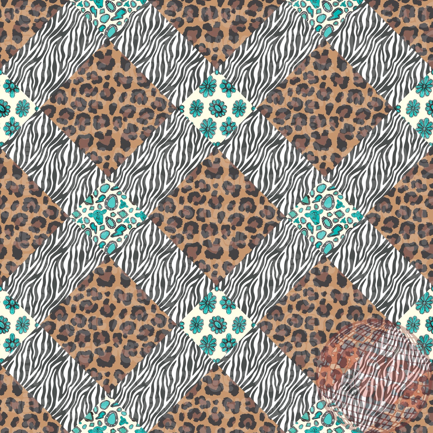 Animal Western Concho Diamonds Seamless File