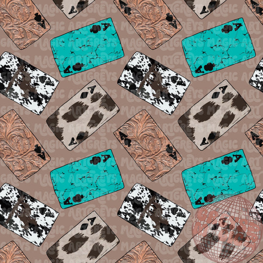Cowgirl Playing Cards Seamless File