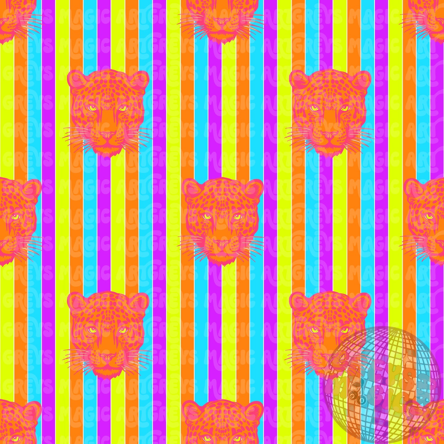 Neon Cheetah Stripes Seamless File