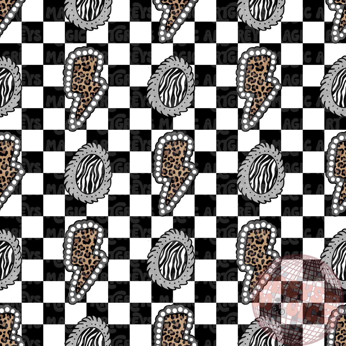 Zebra And Cheetah Concho Checkered Seamless File