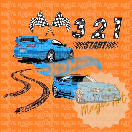 Blue Race Car PNG