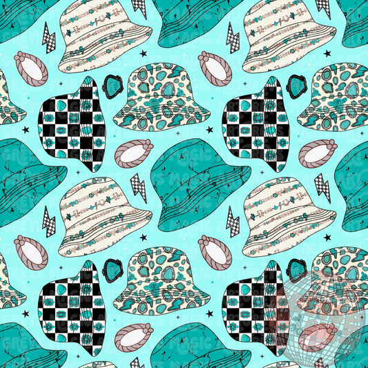 Girl Western Bucket Hats Seamless File