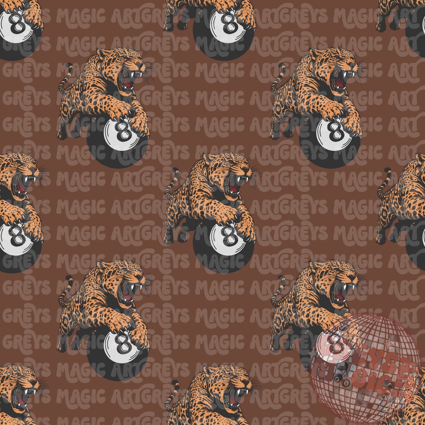 Brown Retro Leopard 8ball Seamless File
