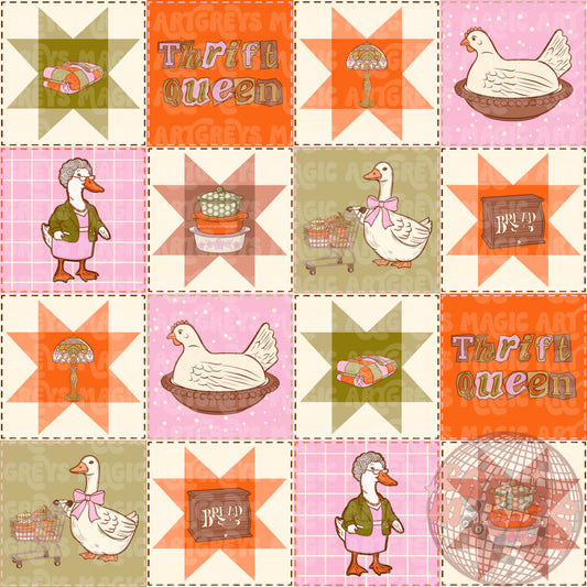 Granny Quilt Geese Squares Seamless File