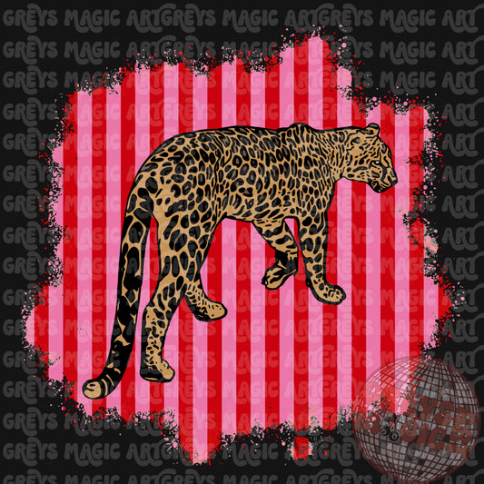 Cheetah Pink And Red Striped PNG