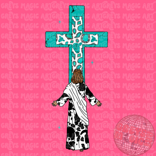 Girl Jesus And Cross PNG