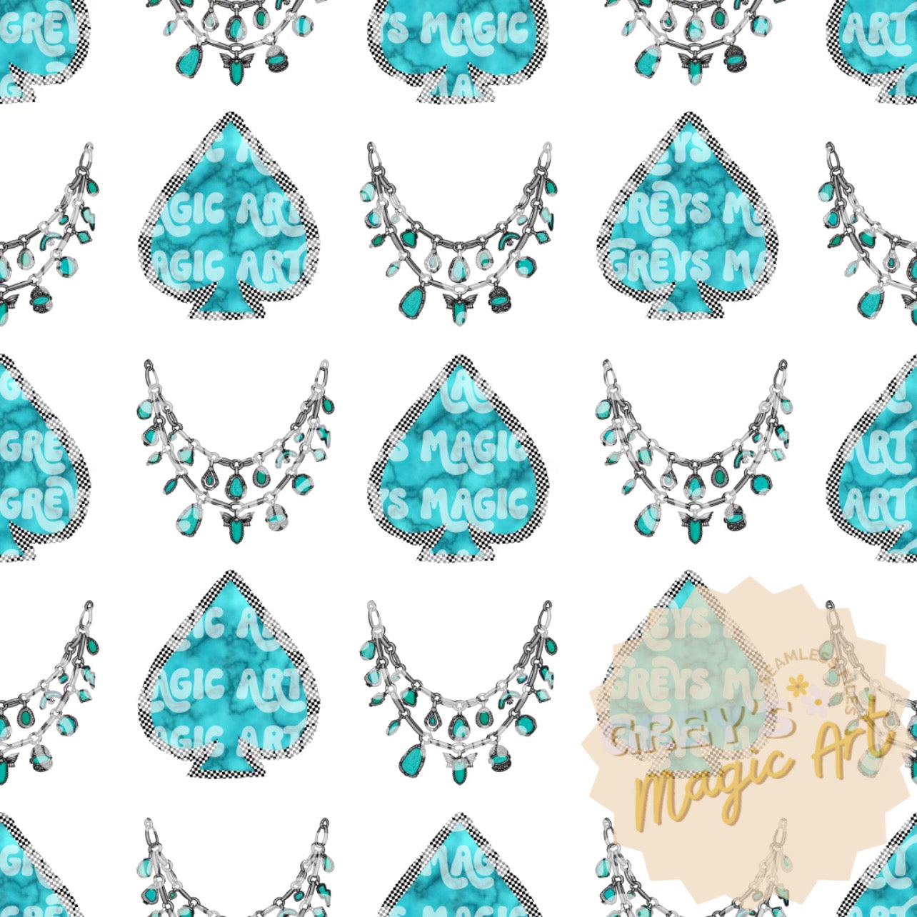 Turquoise Spades & Necklaces