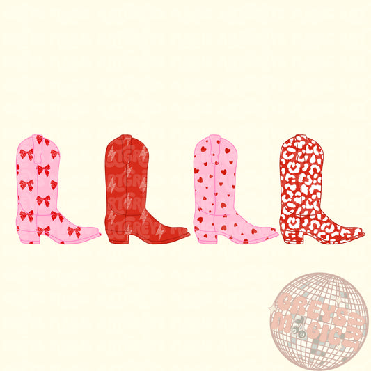 Valentines Cowgirl Boots PNG