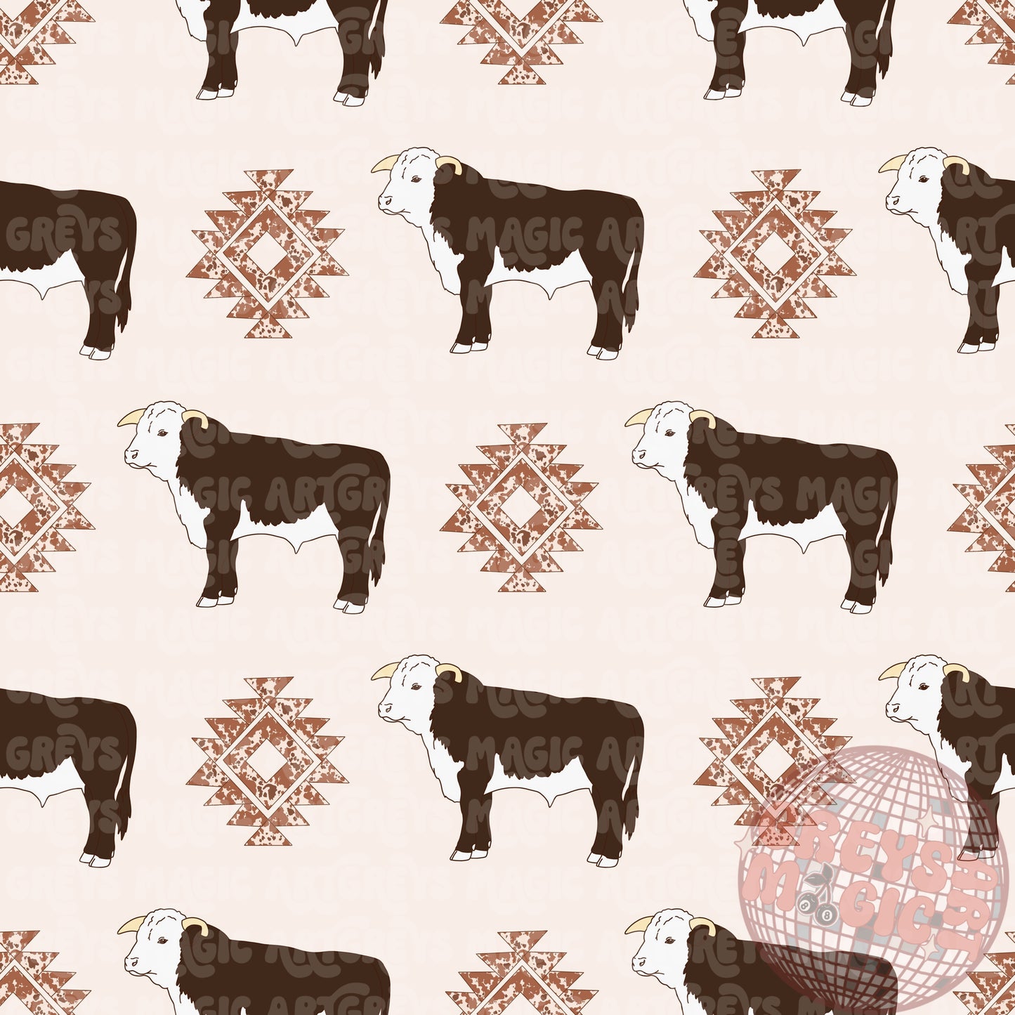 Cow And Aztec Seamless File