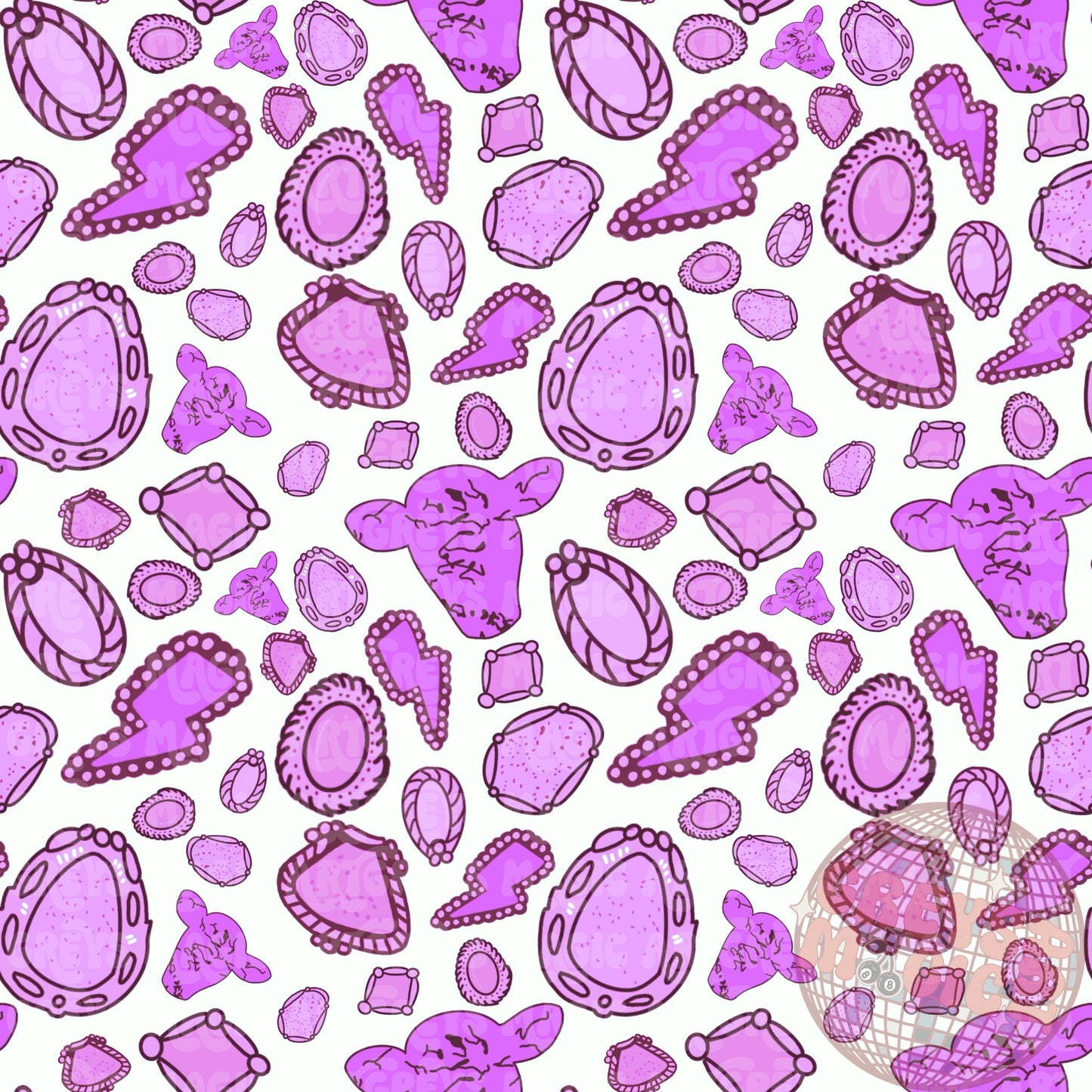 Purple Western Conchos Seamless File