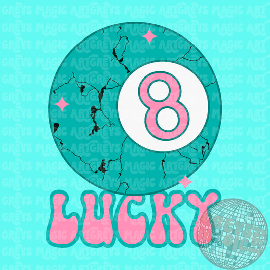 Lucky Turquoise Stone 8ball PNG
