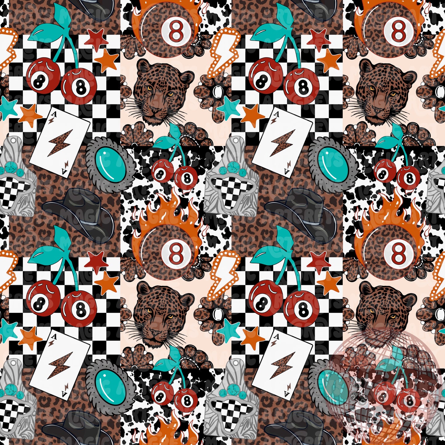 Retro Western Mashup Seamless File