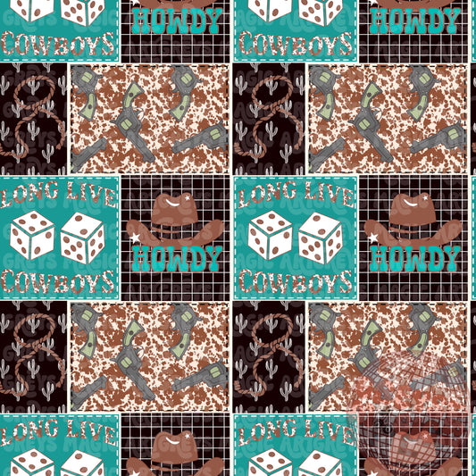 Long Live Cowboys Patchwork Seamless File