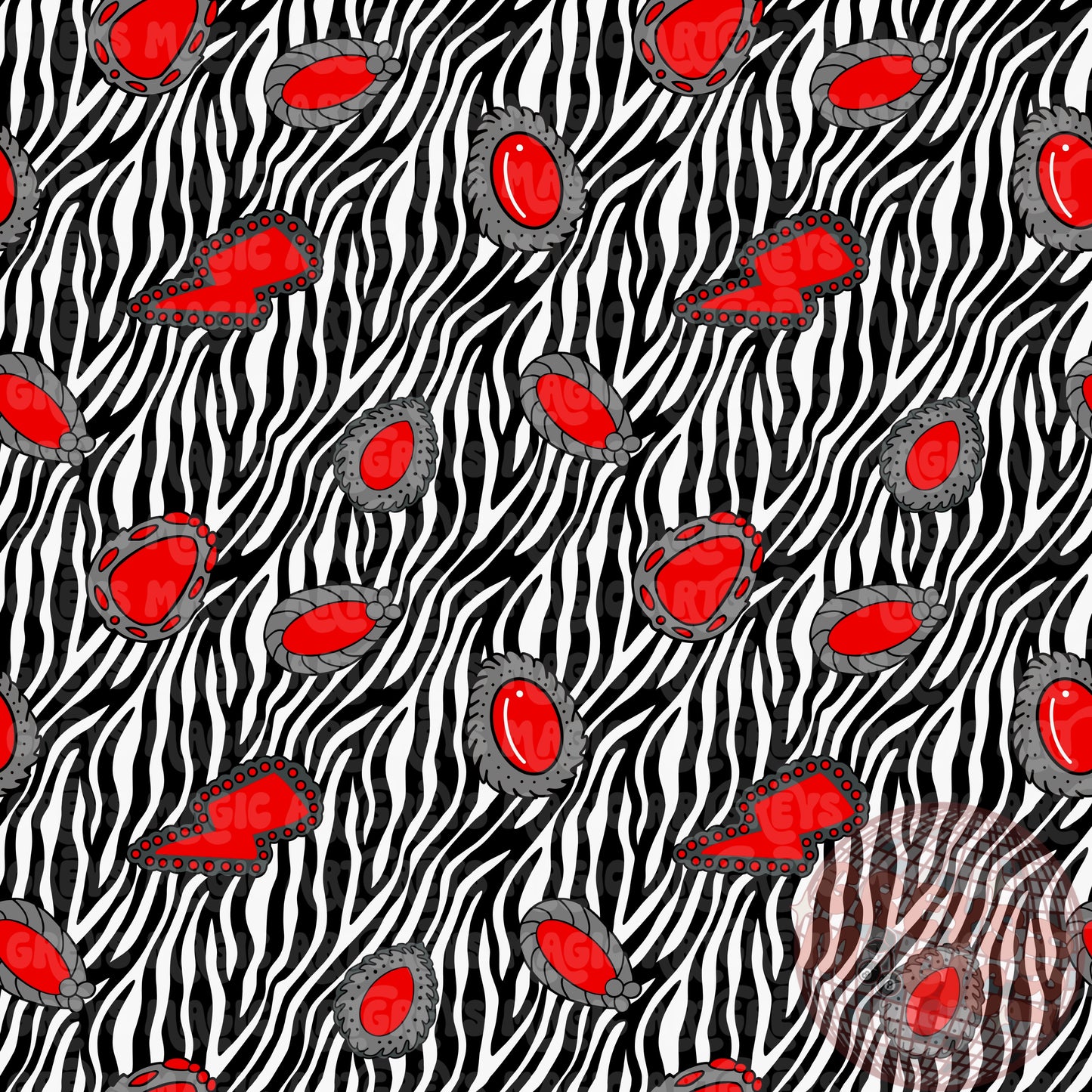 Zebra Red Conchos Seamless File