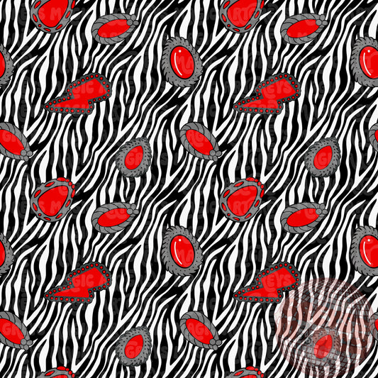Zebra Red Conchos Seamless File