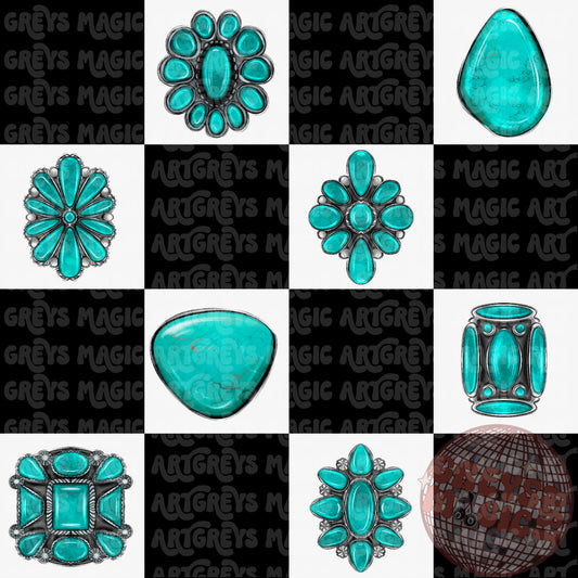 Checkered Western Concho Seamless File
