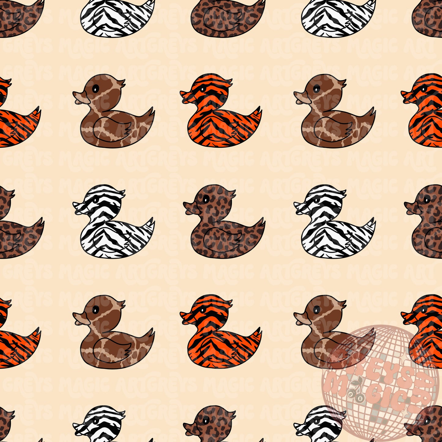 Wild Animal Rubber Duck Seamless File