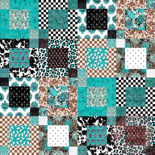 Western Square Patches Seamless File