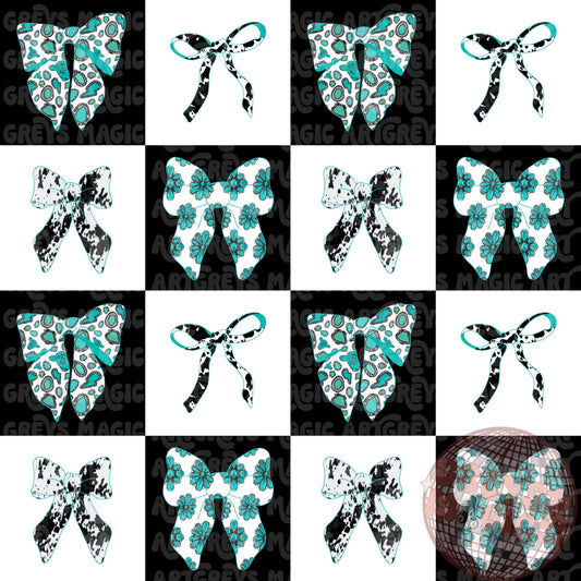Checkered Western Bows Seamless File