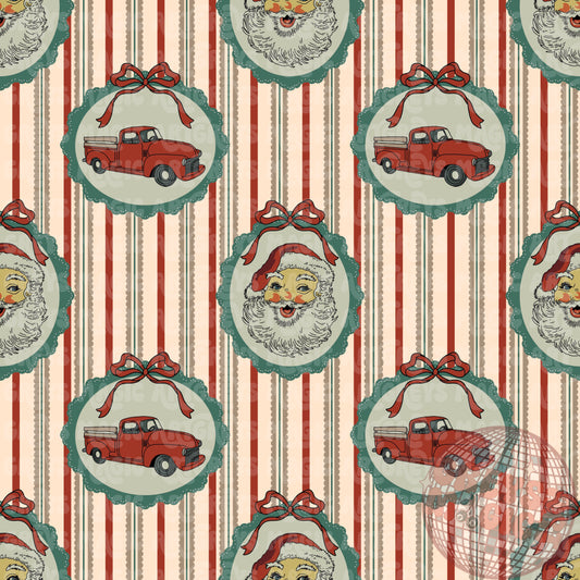 Vintage Santa Stripes Seamless File