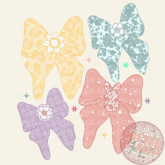 Spring Pastel Bows PNG